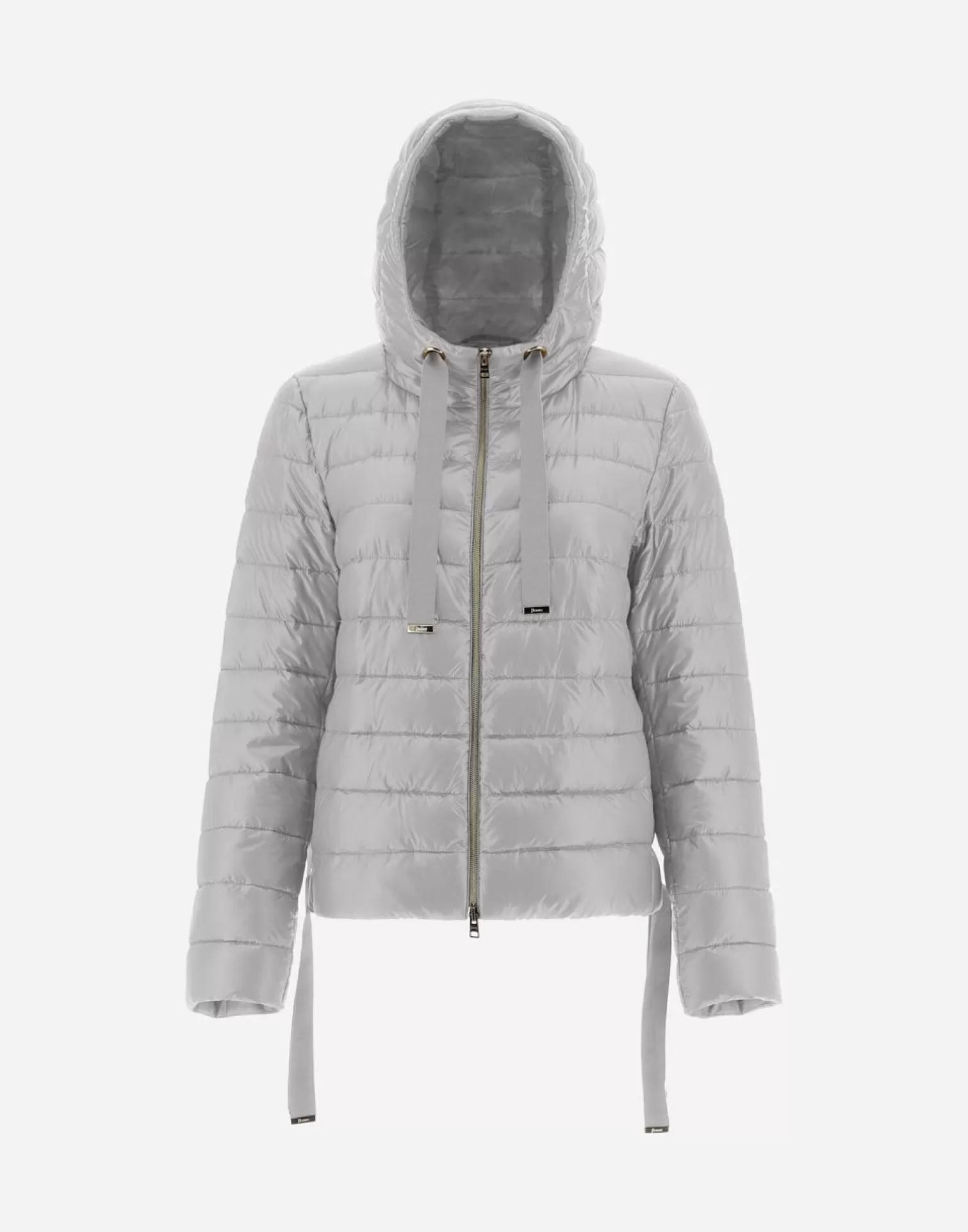 Herno Bomber Con Cappuccio In Nylon Ultralight Grigio Chiaro Best Sale
