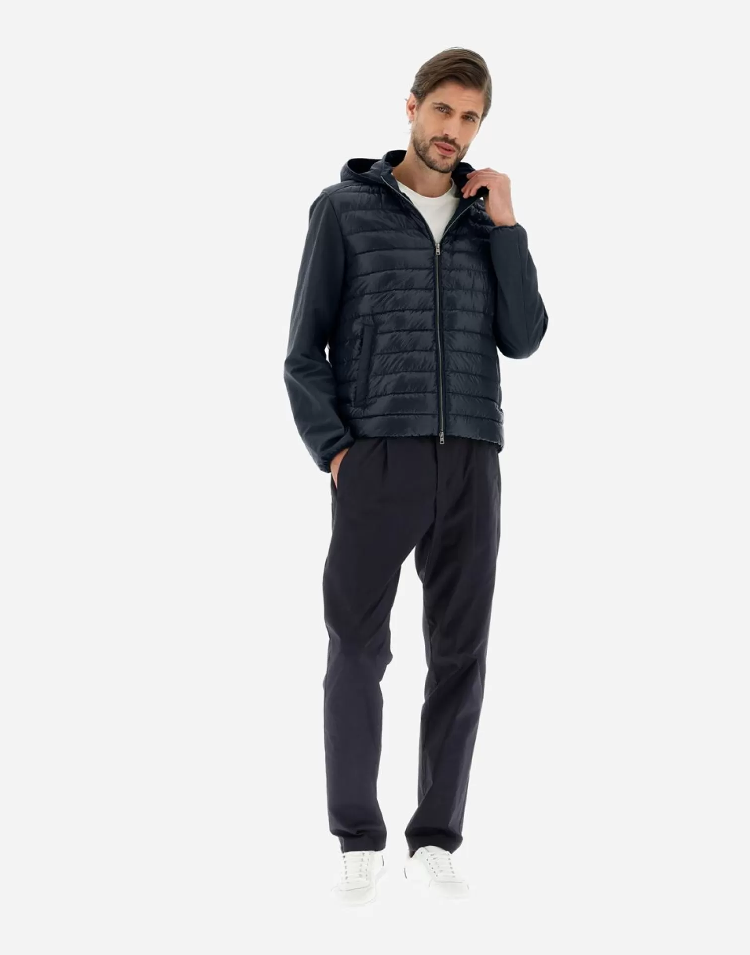 Herno Bomber In Nylon Ultralight E Plaster Blu Navy Best