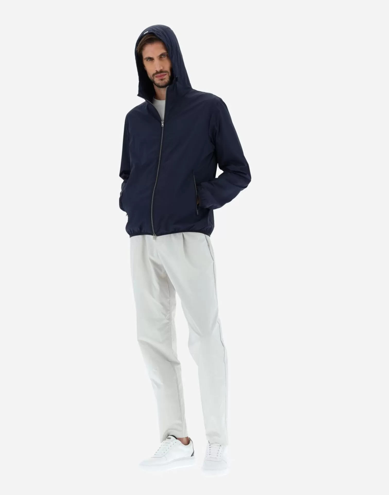 Herno Bomber In Ultralight Crease Blu Shop