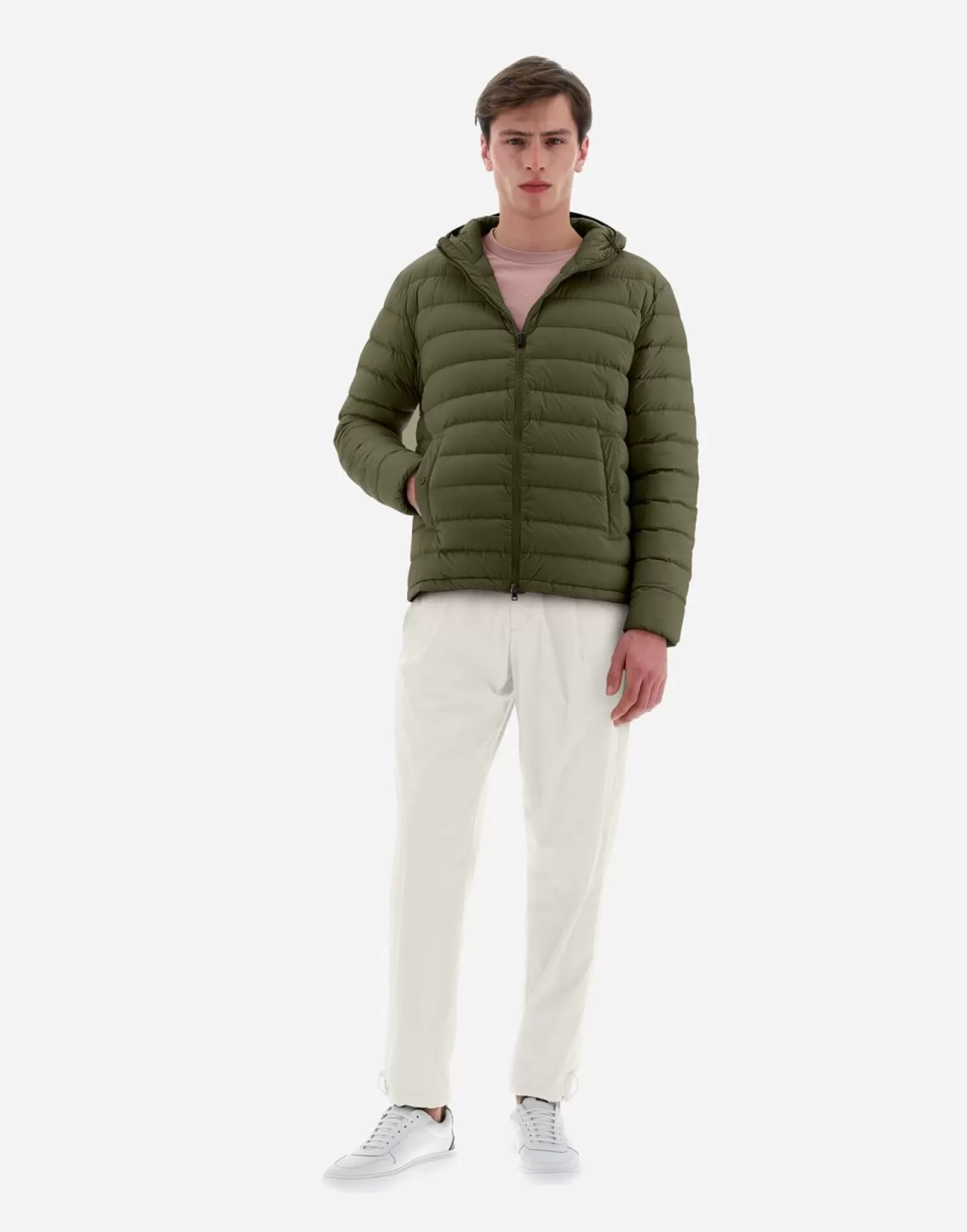 Herno Bomber Resort In Light Nylon Stretch Militare Chiaro Flash Sale