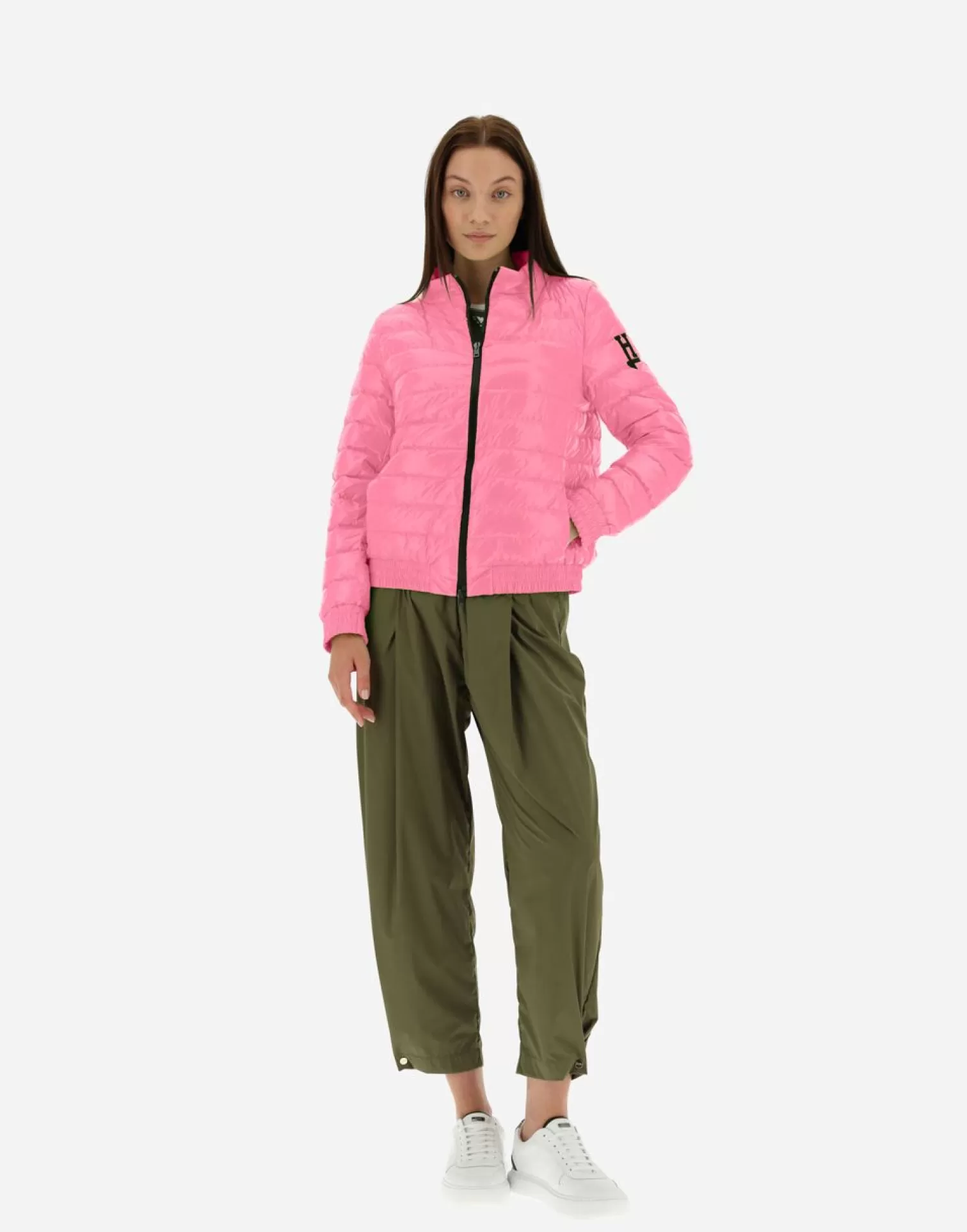 Herno Bomber Trapuntato In Gloss Rosa Fluo Best