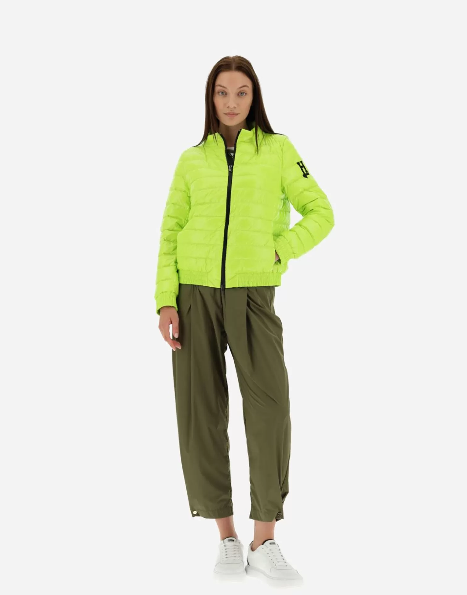 Herno Bomber Trapuntato In Gloss Giallo Fluo Hot