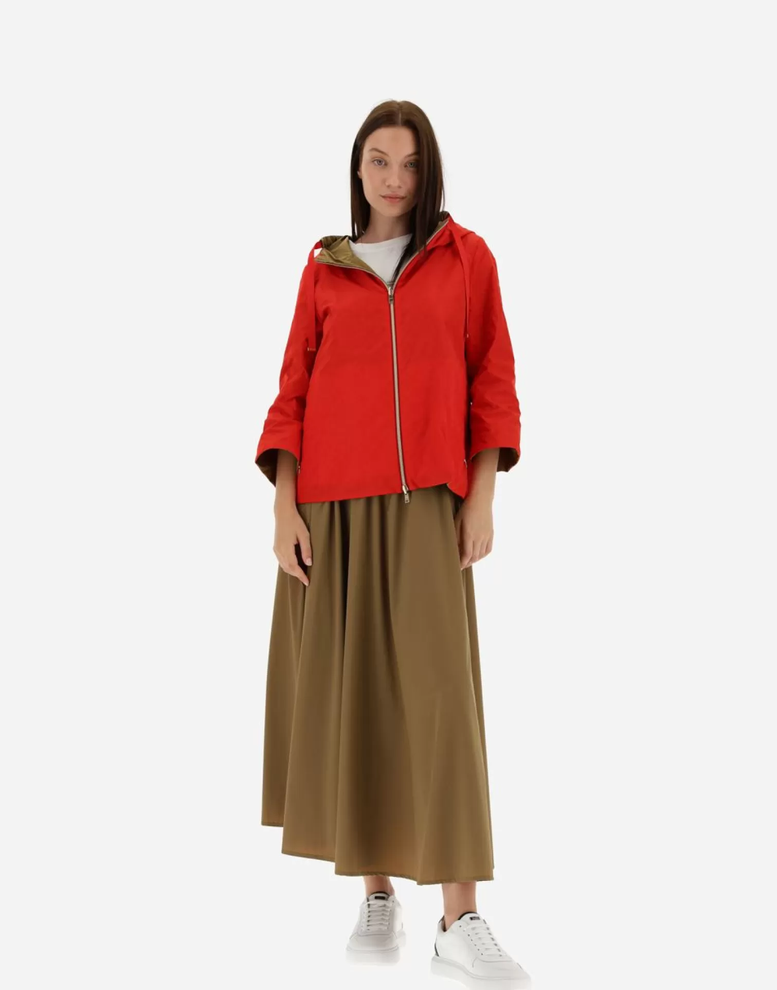 Herno Cappa Reversibile In Taffeta' Monogram Rosso Clearance
