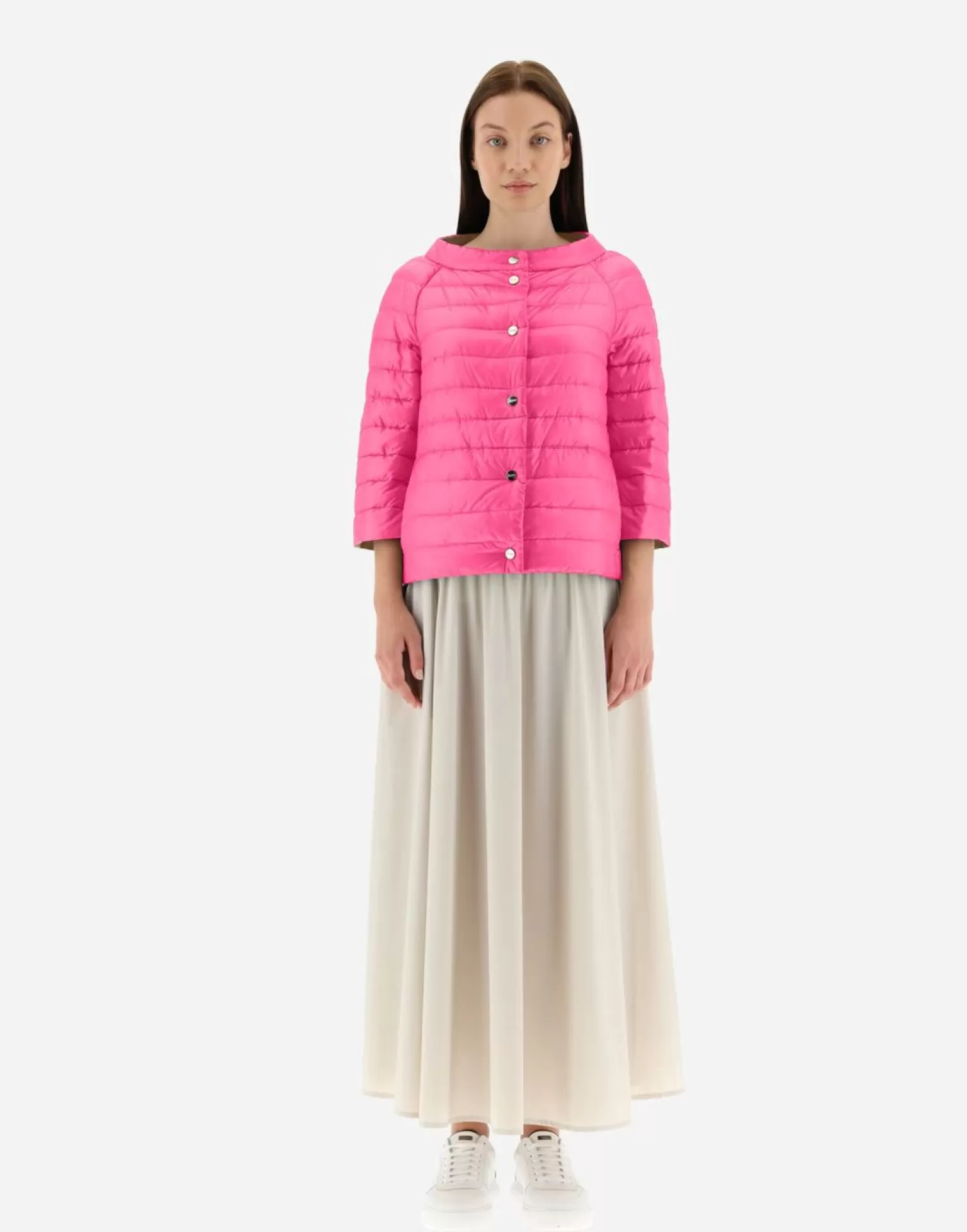 Herno Cappa Reversibile Nylon Ultralight Cammello/Rosa Fluo Flash Sale