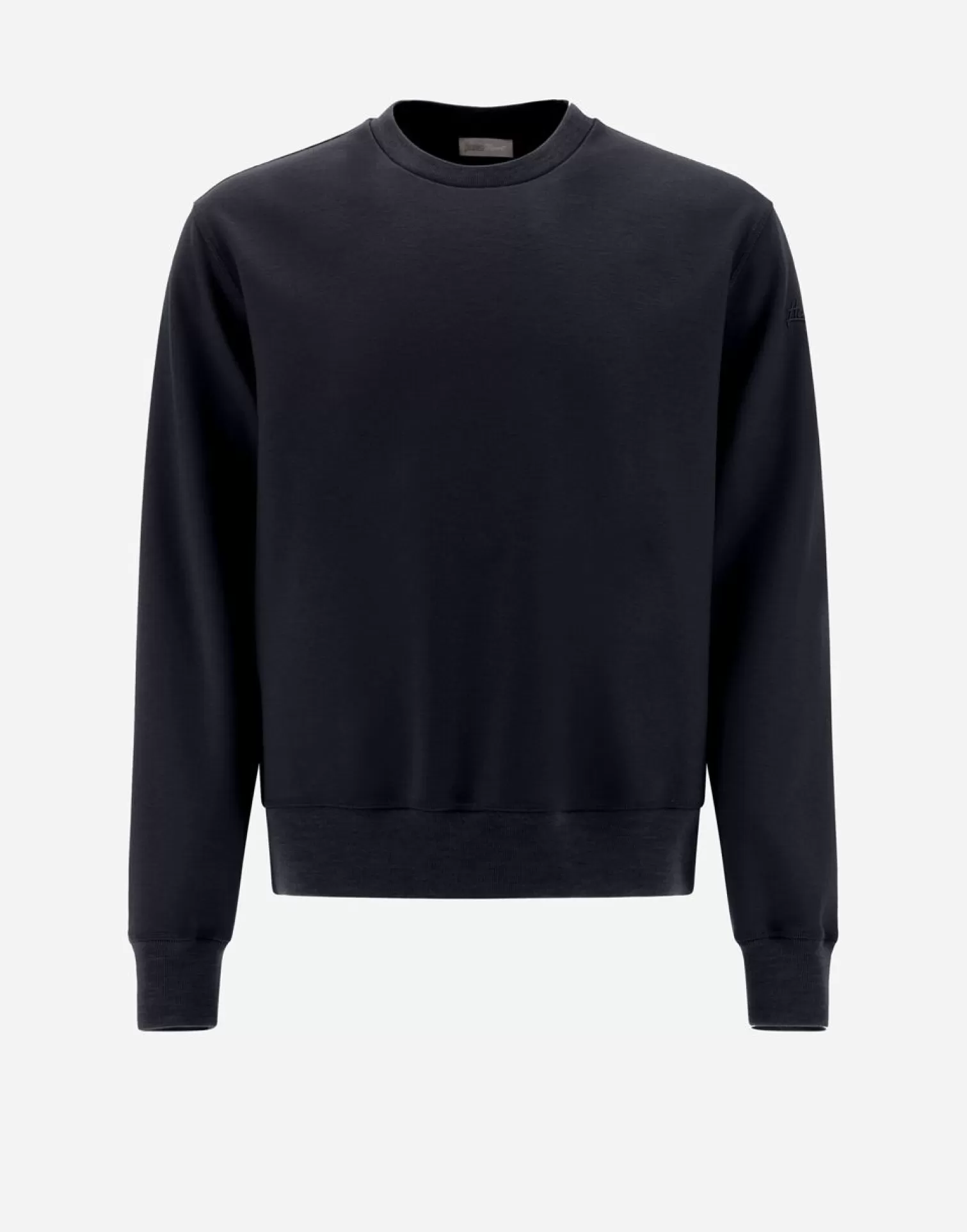 Herno Felpa Resort In Boiled Wool Jersey Blu Navy Clearance
