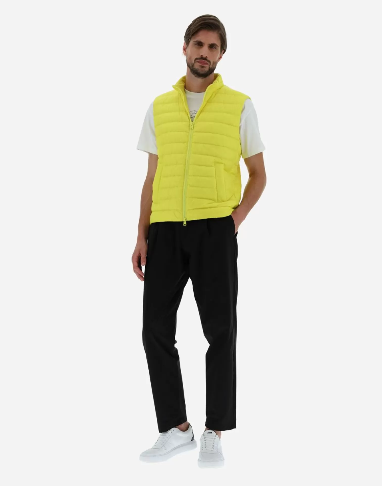 Herno Gilet Globe In Fast5Degradable Giallo Limone Clearance