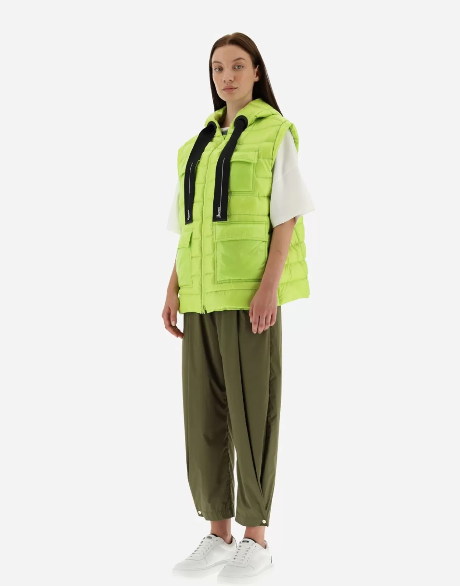 Herno Gilet In Nylon Ultralight Giallo Fluo Outlet