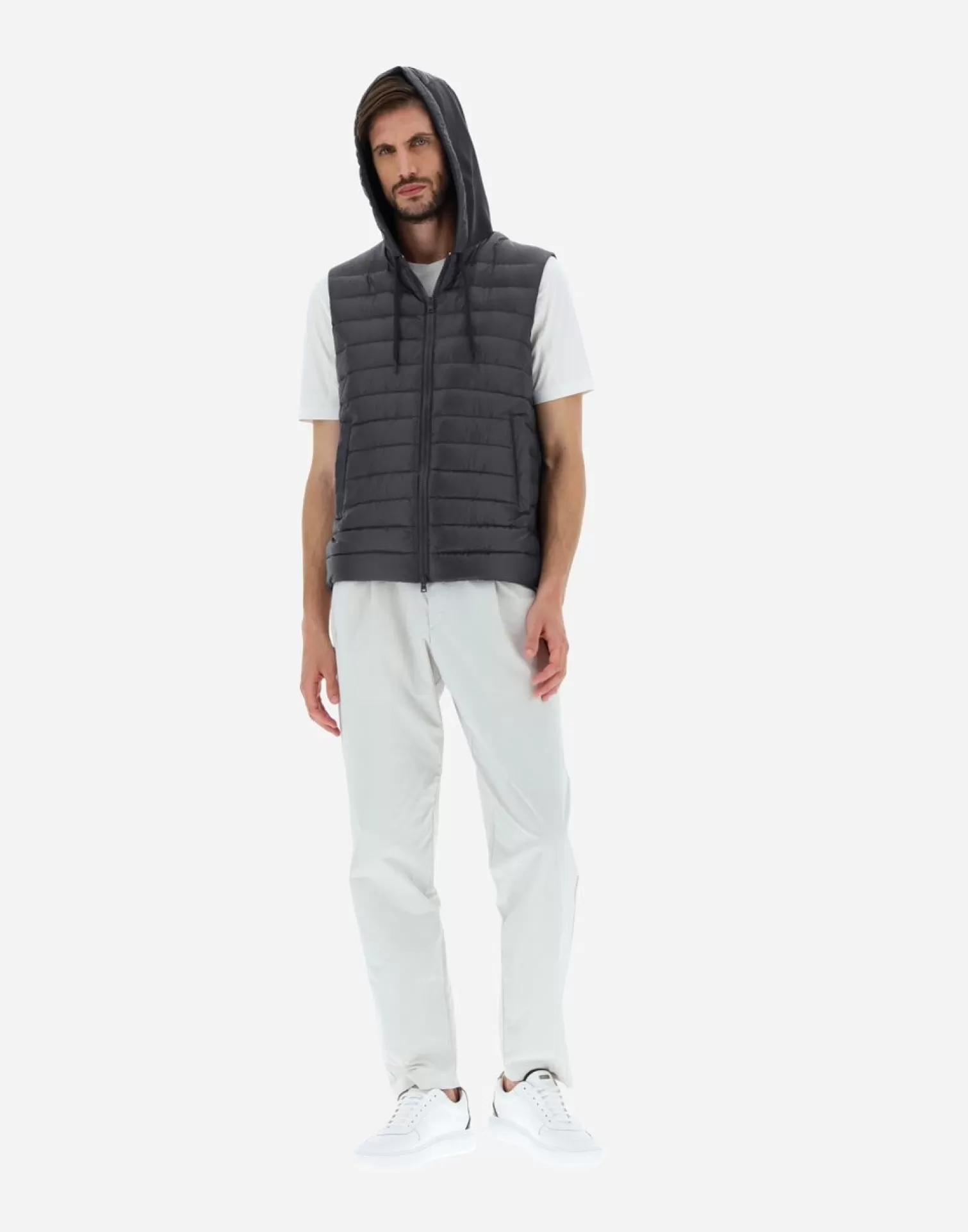 Herno Gilet In Nylon Ultralight E Felpa Nero Cheap