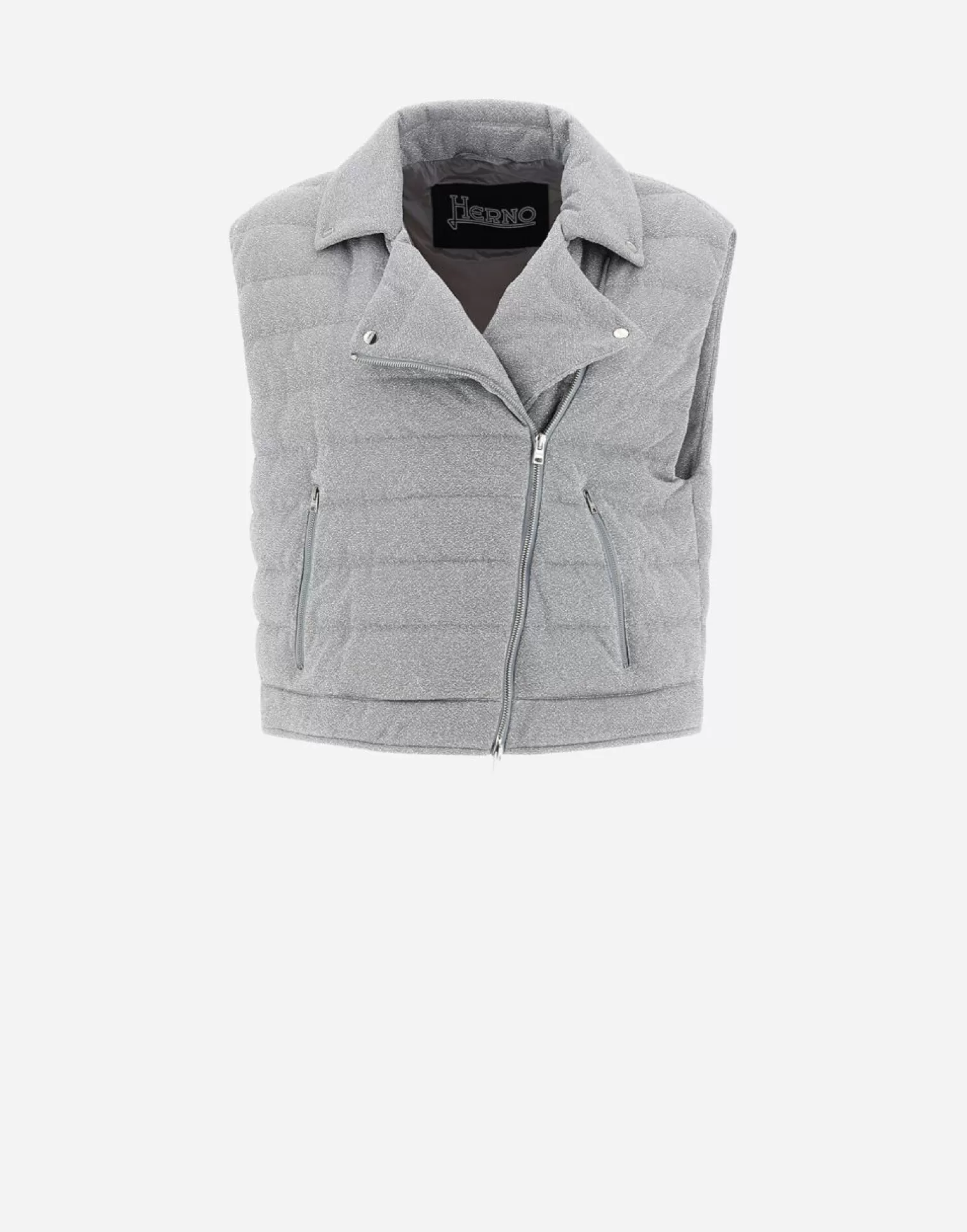 Herno Gilet In Shiny Rock Grigio Perla Clearance