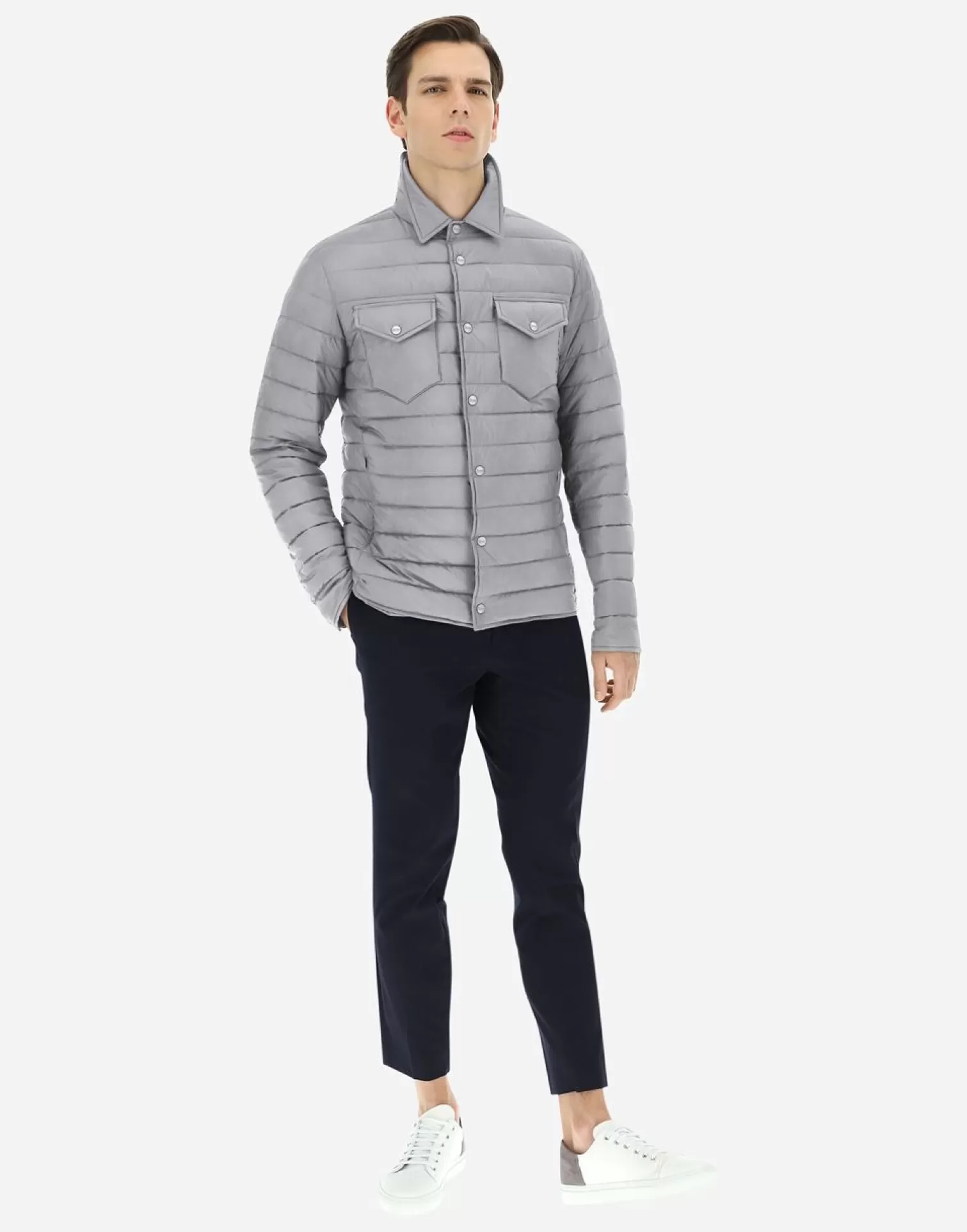 Herno La Camicia Grigio Chiaro Cheap