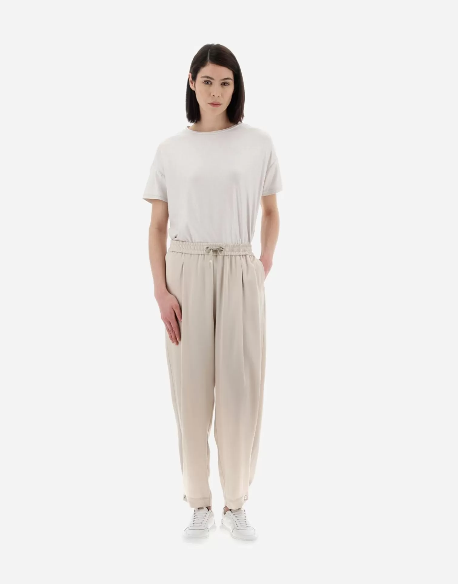 Herno Pantaloni Resort In Satin Effect Chantilly Flash Sale