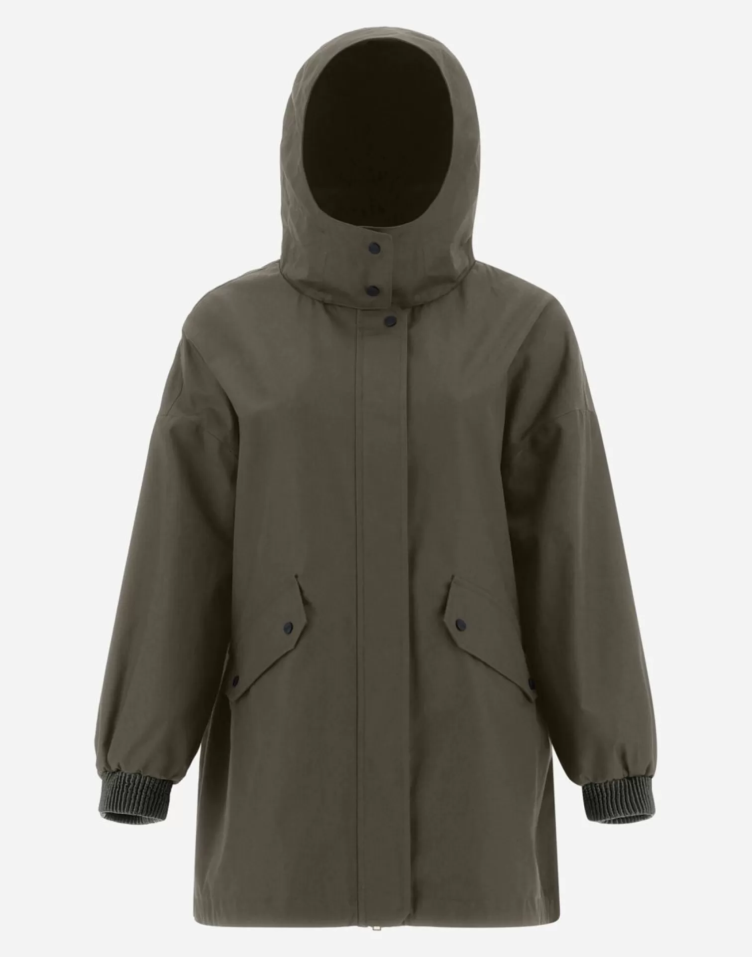 Herno Parka In Delon Militare Chiaro New