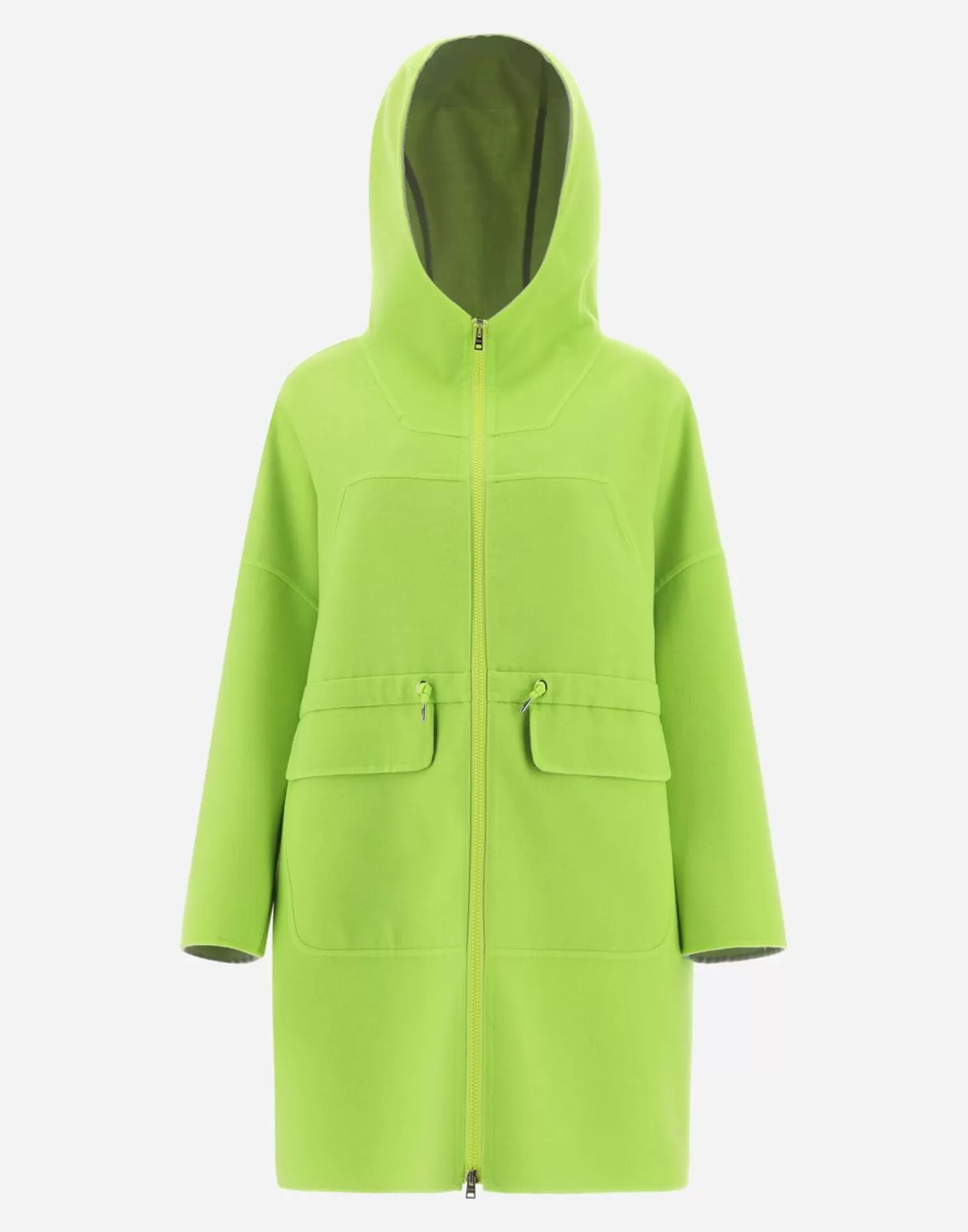 Herno Parka In Lana Double Giallo Fluo/Chantilly Fashion