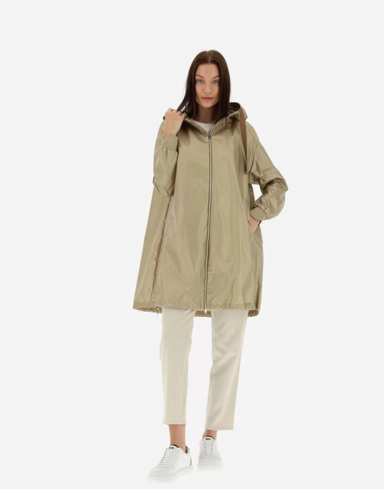 Herno Parka In Leisure Cotton Sabbia Outlet