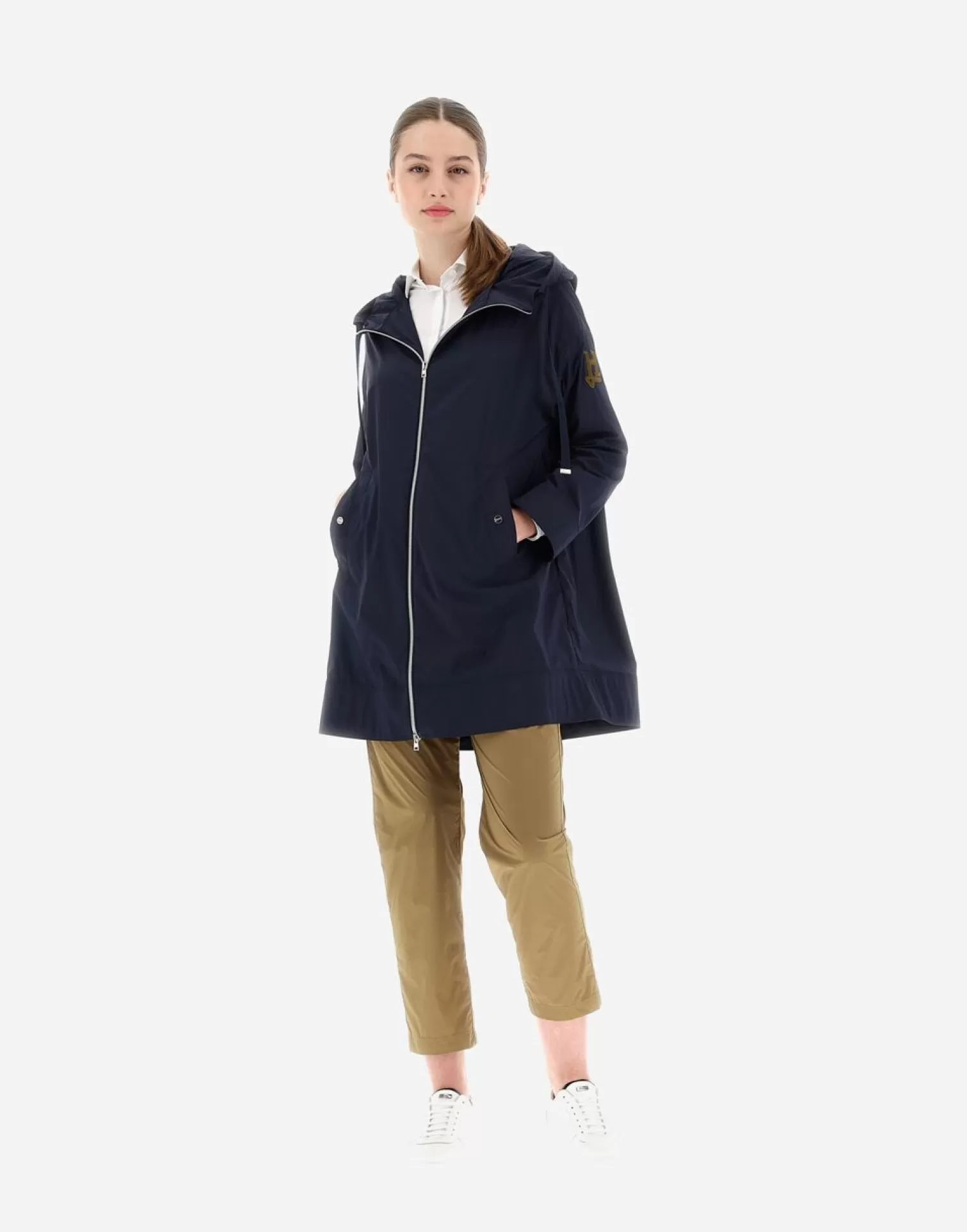 Herno Parka In Light Nylon Stretch Blu Discount