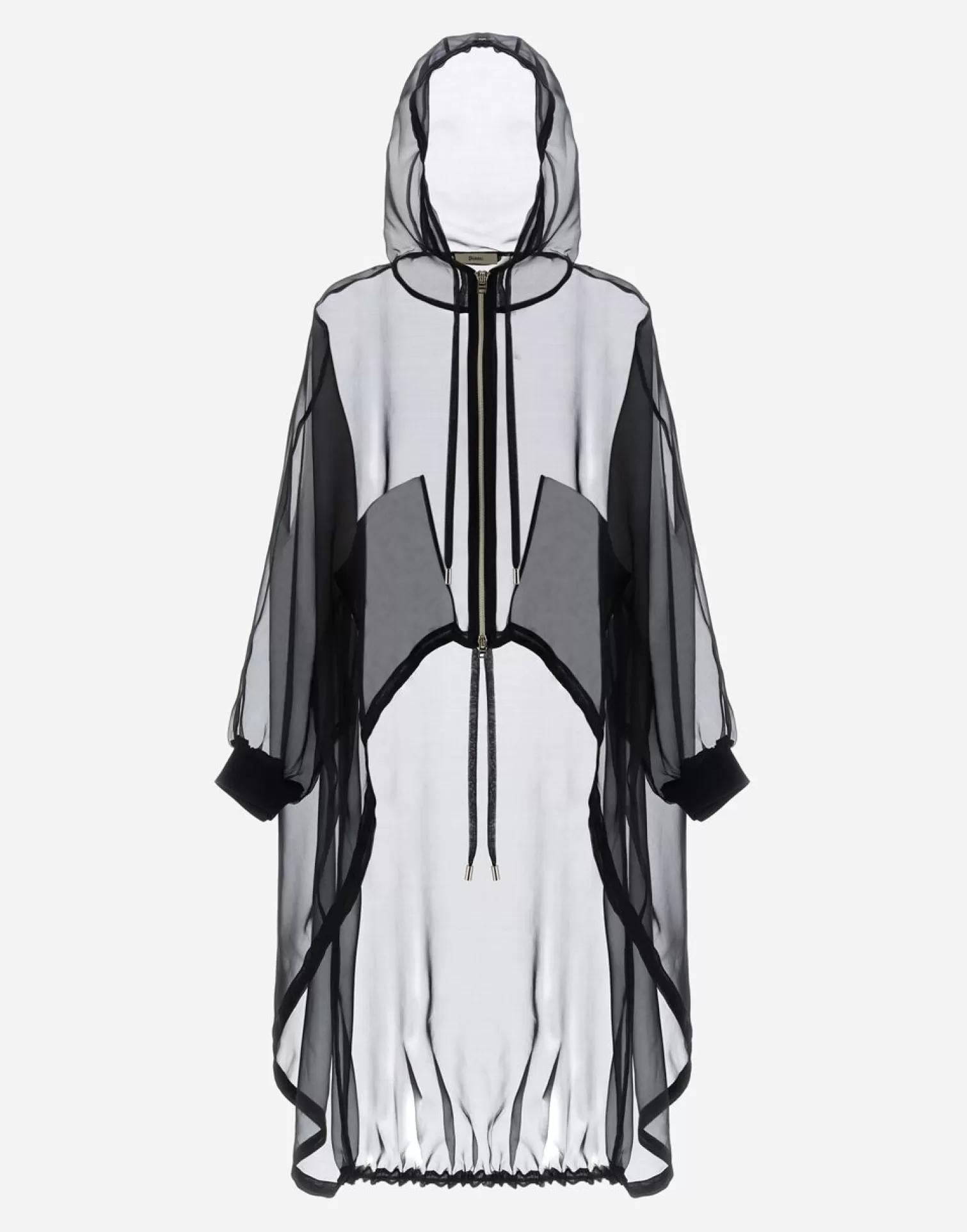 Herno Parka In Veiled Silk Nero Sale