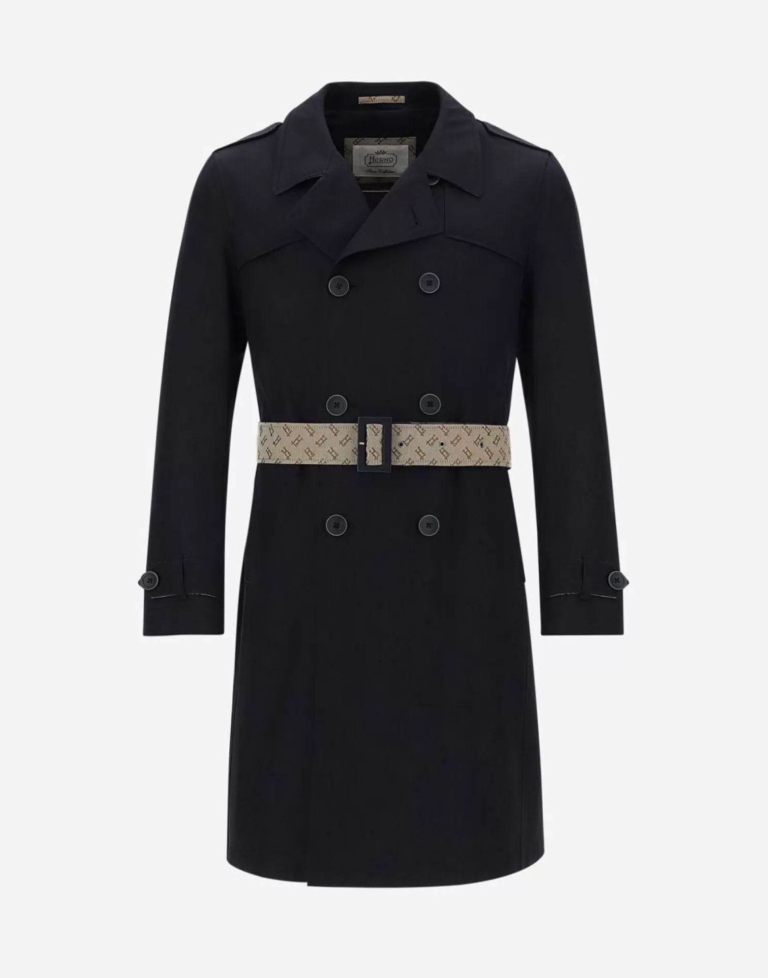 Herno Trench In Delon E Monogram Blu Navy Discount