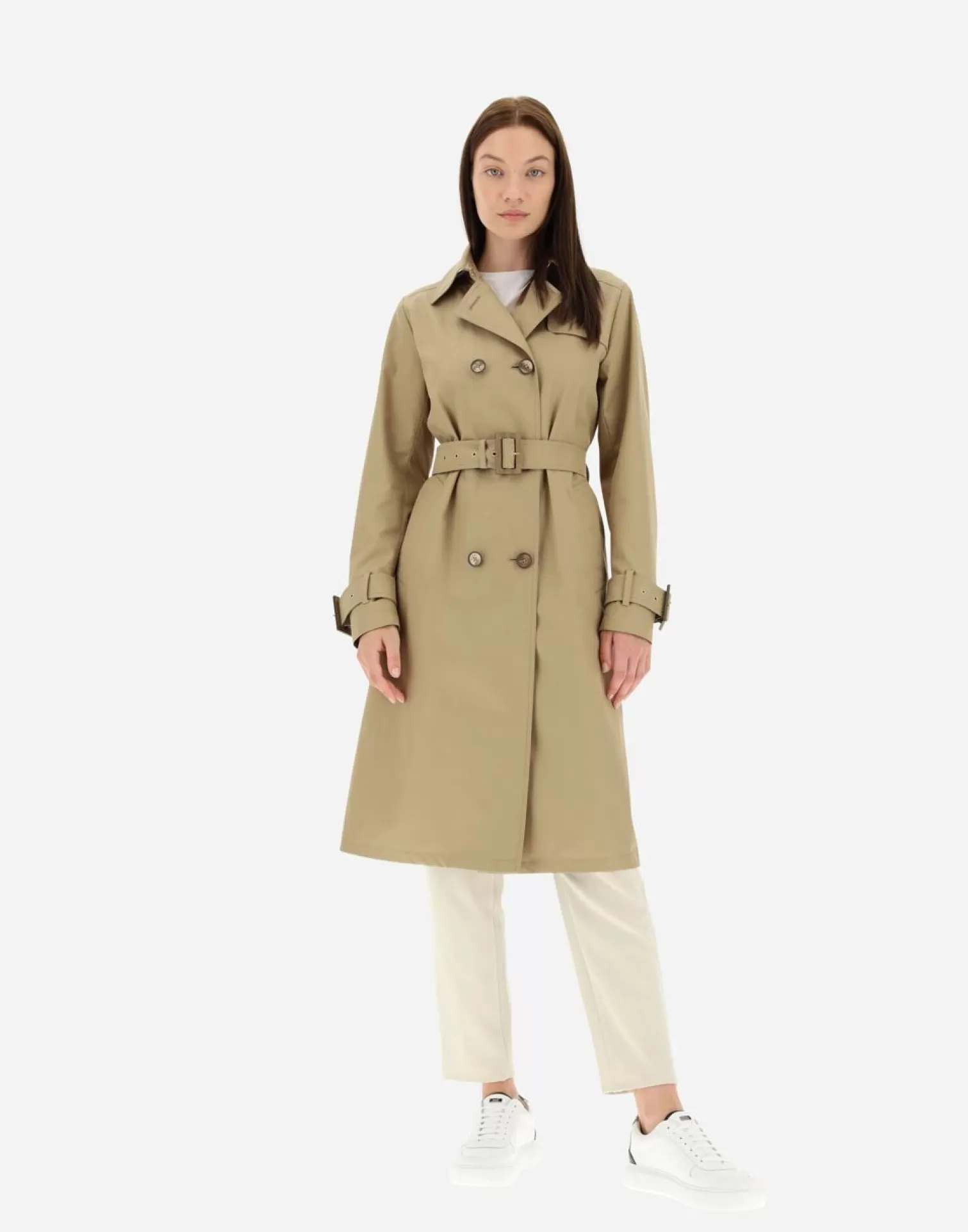 Herno Trench In Delon E Monogram Sabbia Outlet