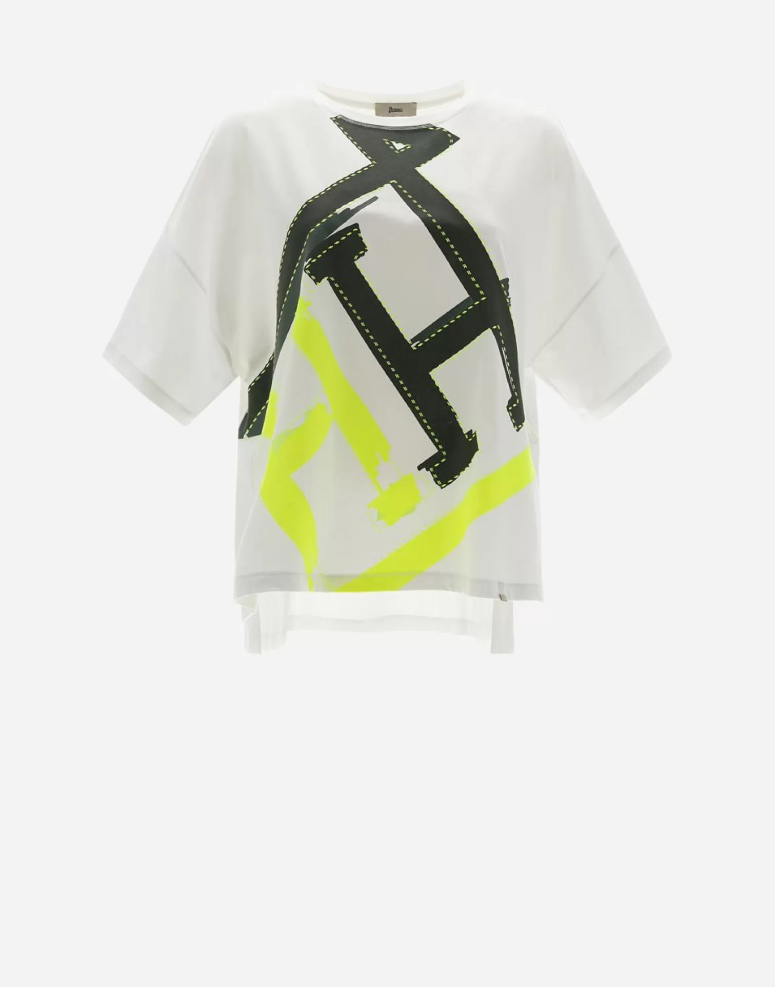 Herno T-Shirt In Interlock Jersey Con Stampa Bianco Best Sale