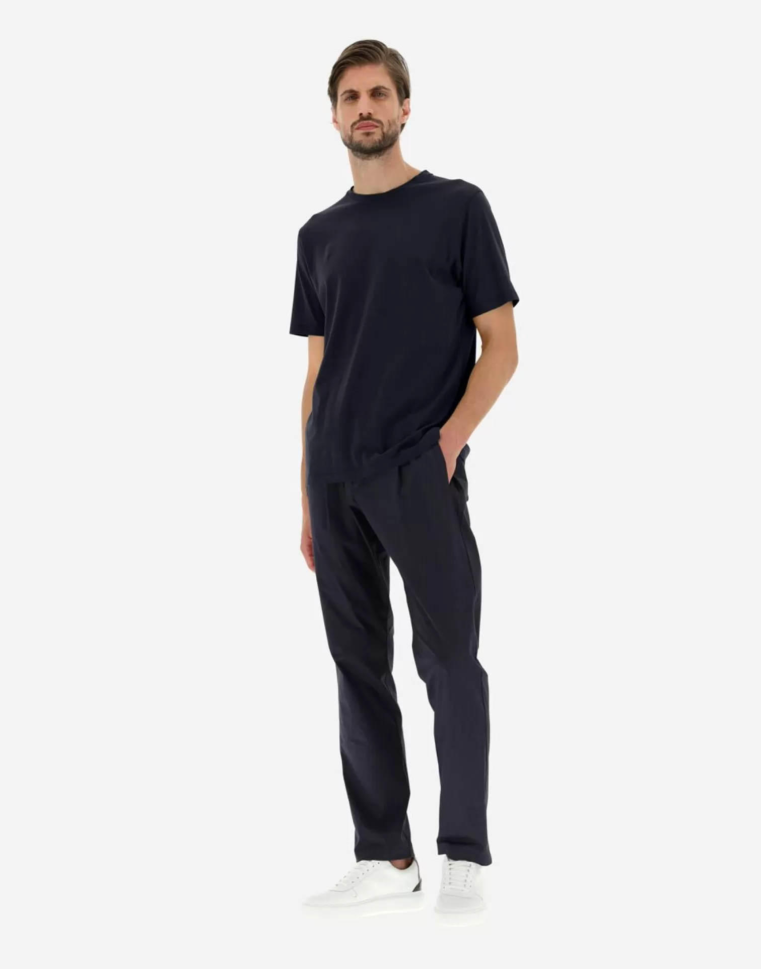 Herno T-Shirt In Jersey Crepe Blu Navy New