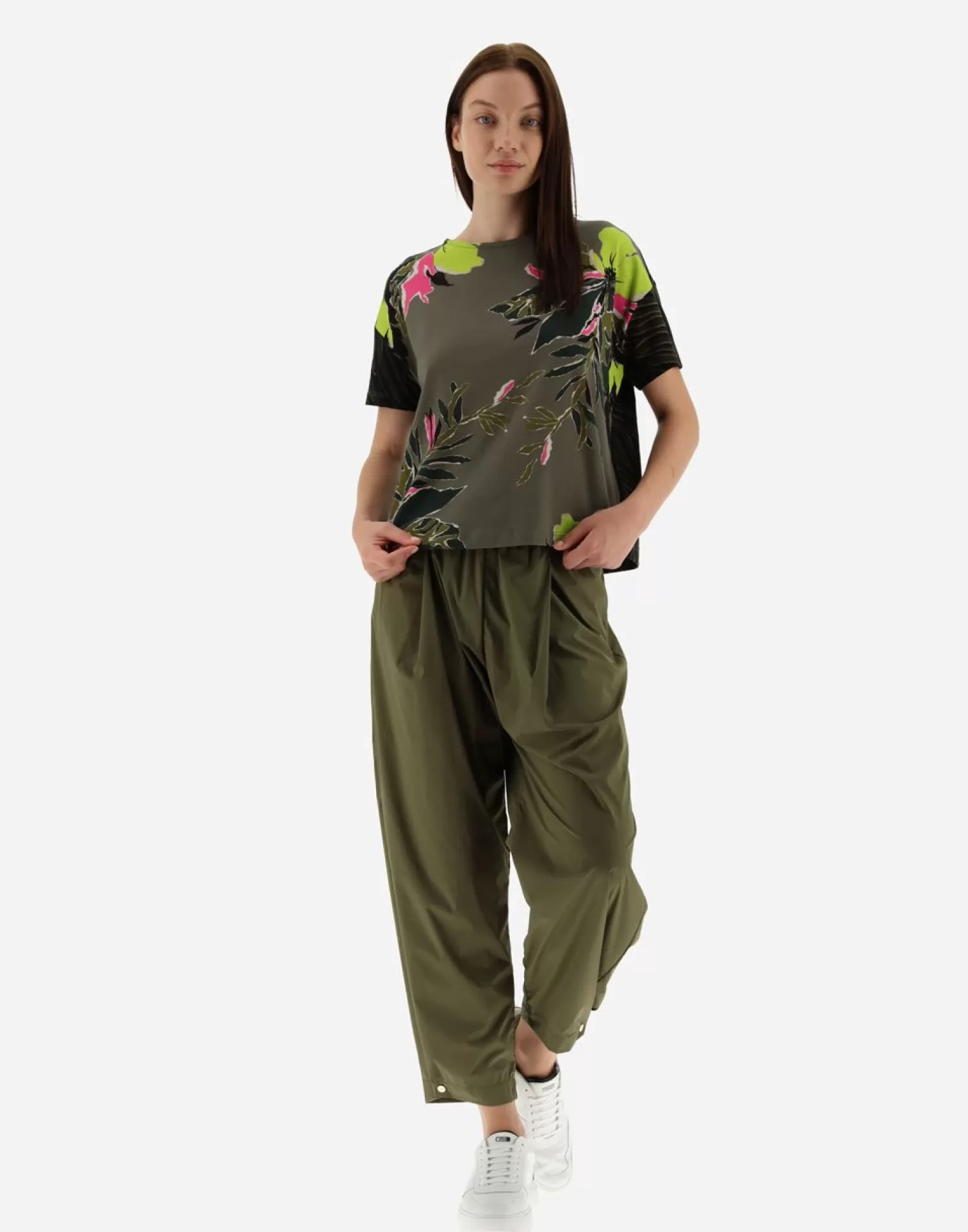 Herno T-Shirt In Safari Patch Jersey Multicolore Cheap