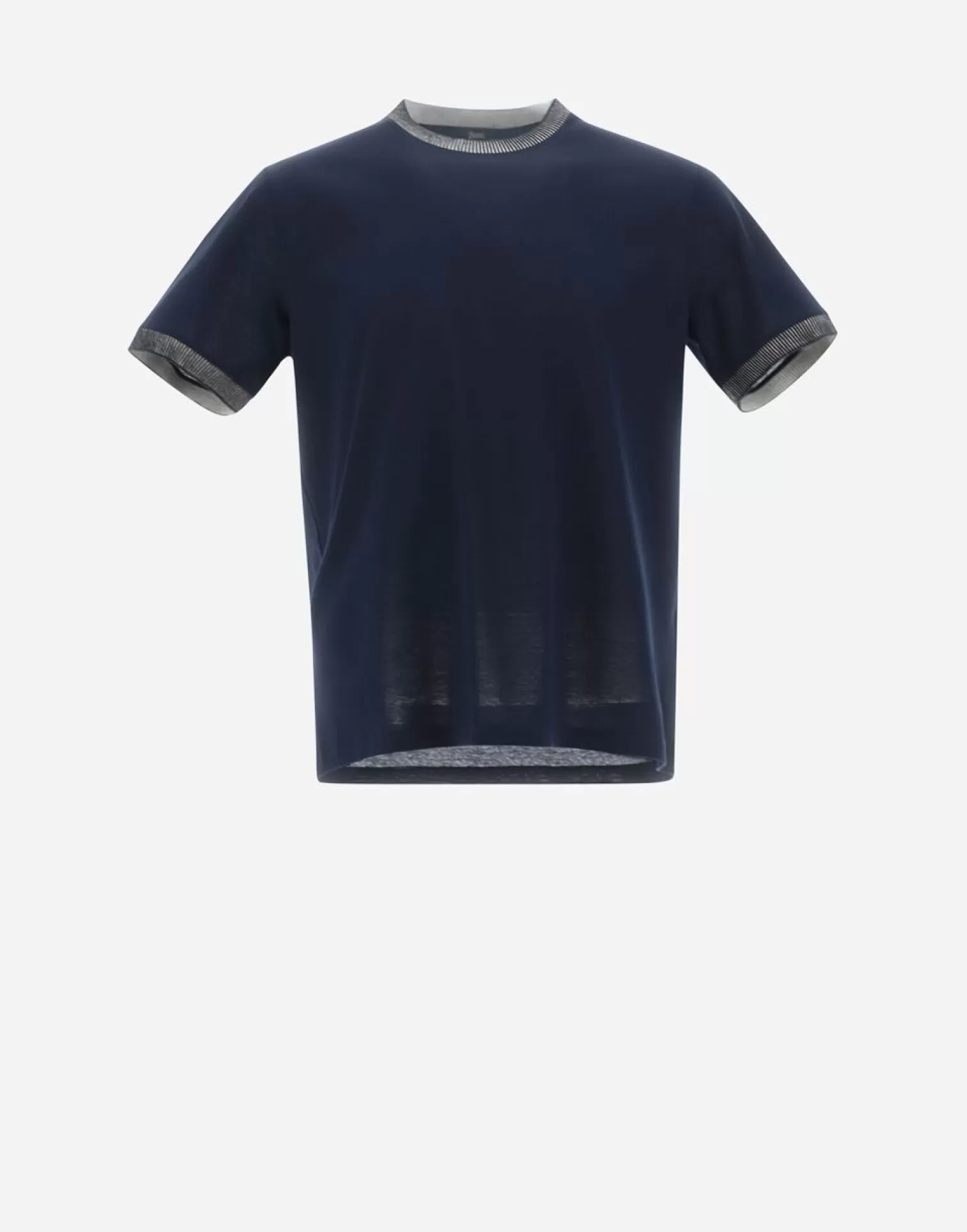 Herno T-Shirt In Superfine Cotton Blu Navy Shop