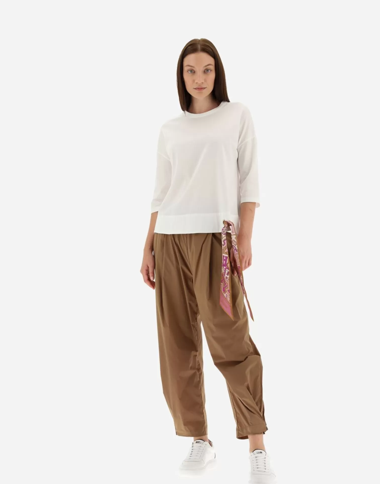 Herno T-Shirt In Superfine Cotton Stretch E Bubble Foulard Bianco Hot