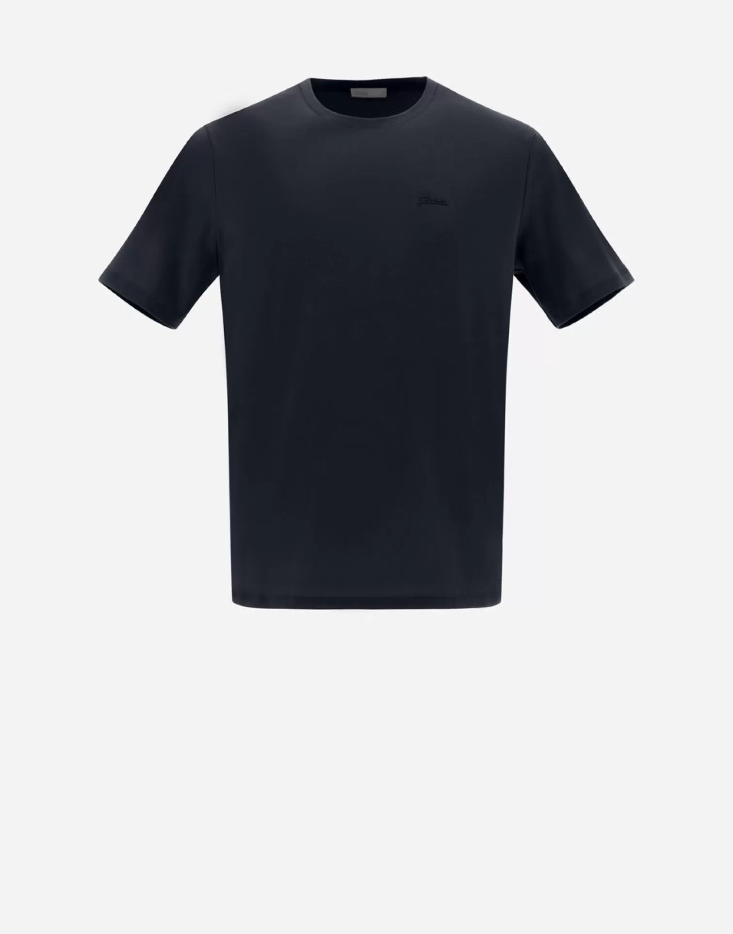 Herno T-Shirt Resort In Basic Cotton Blu Navy New